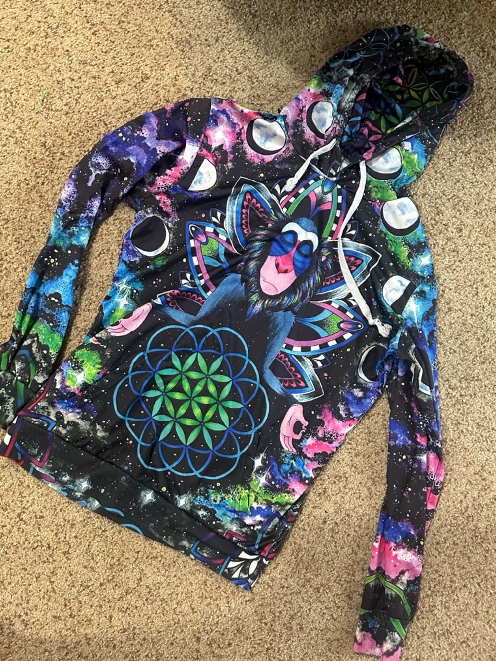 Women’s Multicolor Galaxy Mandala Hooded Sweatshirt